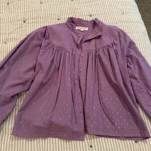 Emerson Fry Lavender Blouse with Rose Gold thread accent. Like new sz M